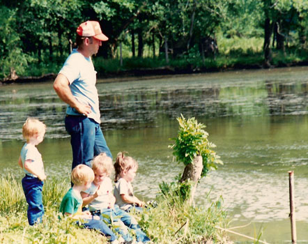 Uncle John with his daughters and nephews