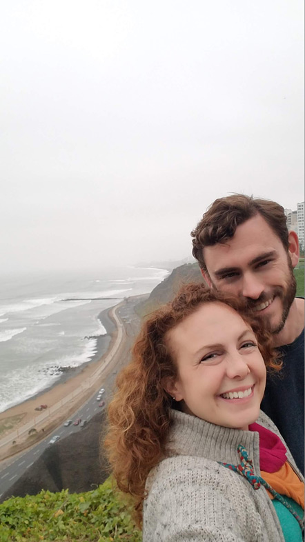 Emily and I by the cliffs of Lima.