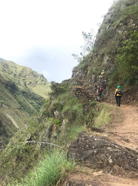 Emily and I hiking the Inca Trail. Photo credit to Guillermo.