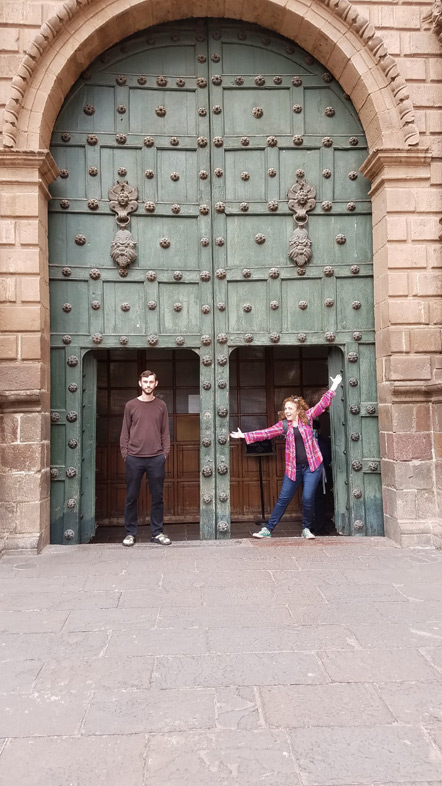 Emily and I in the small doors of Iglesia de El Triunfo.