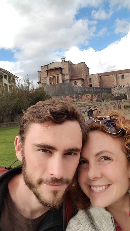 Emily and I outside the Qorikancha.