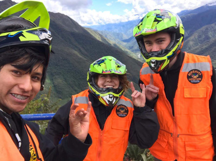 Guillermo (our guide), Emily, and I before heading down the mountain. Instead of cheese, they go sexy llamas.