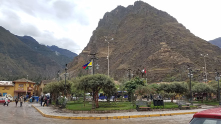 Ollantaytambo's main town square.