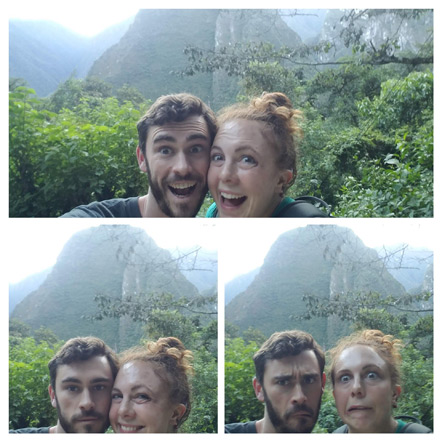 Emily and I on the hike to the entrance of Machu Picchu.