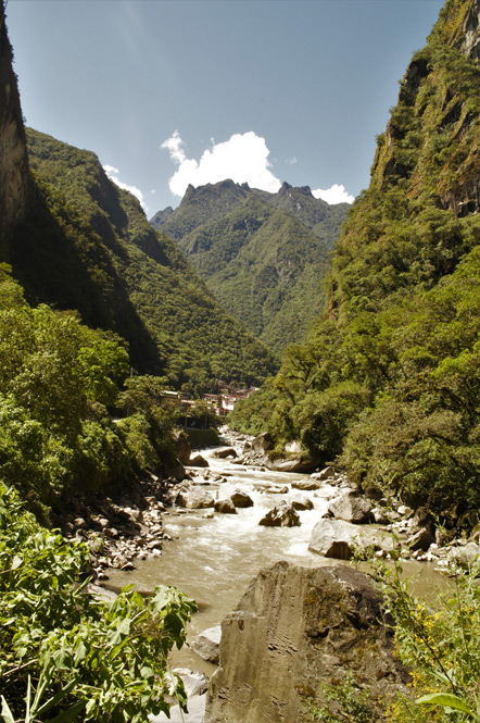 Our first view of Aguas Calientes.