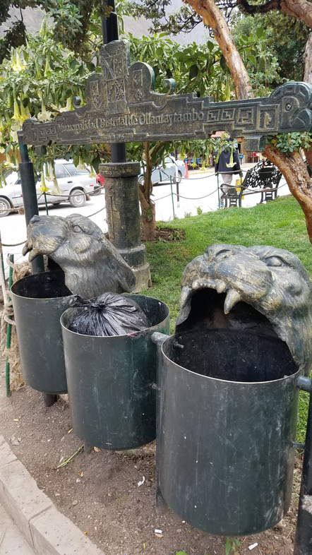 Ollantaytambo's trash can lids are puma heads.