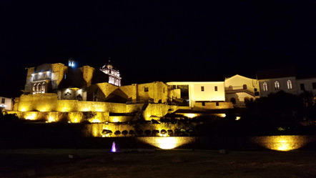 The Qorikancha at night.