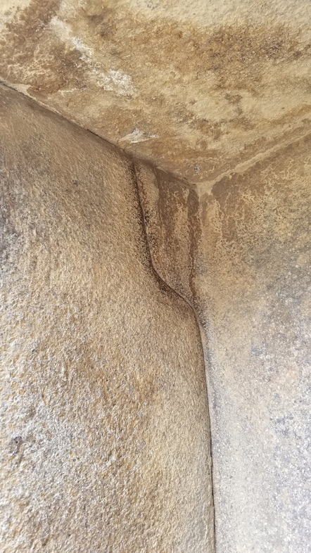 A detail from one of the stone niches in the sun temple. 