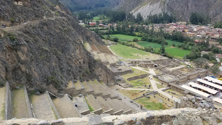 The view from the sun temple. You can see a market in the bottom right corner.